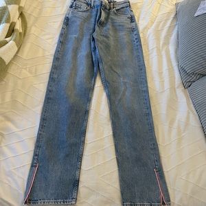 Zara mid rise straight jeans